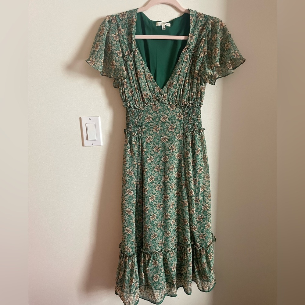 Max Studio green floral dress
